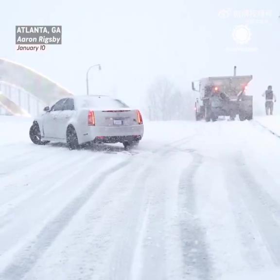 火箭和老鷹的比賽延期！亞特蘭大這雪下得，連車子都走不動道了！