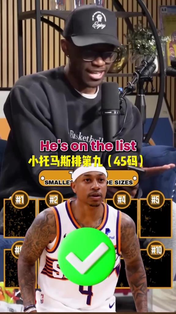 說出NBA鞋子尺碼最小的十位球員，最后一個太難！